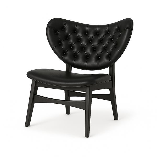 Scaun tip fotoliu piele NEAGRA | model SAMUEL