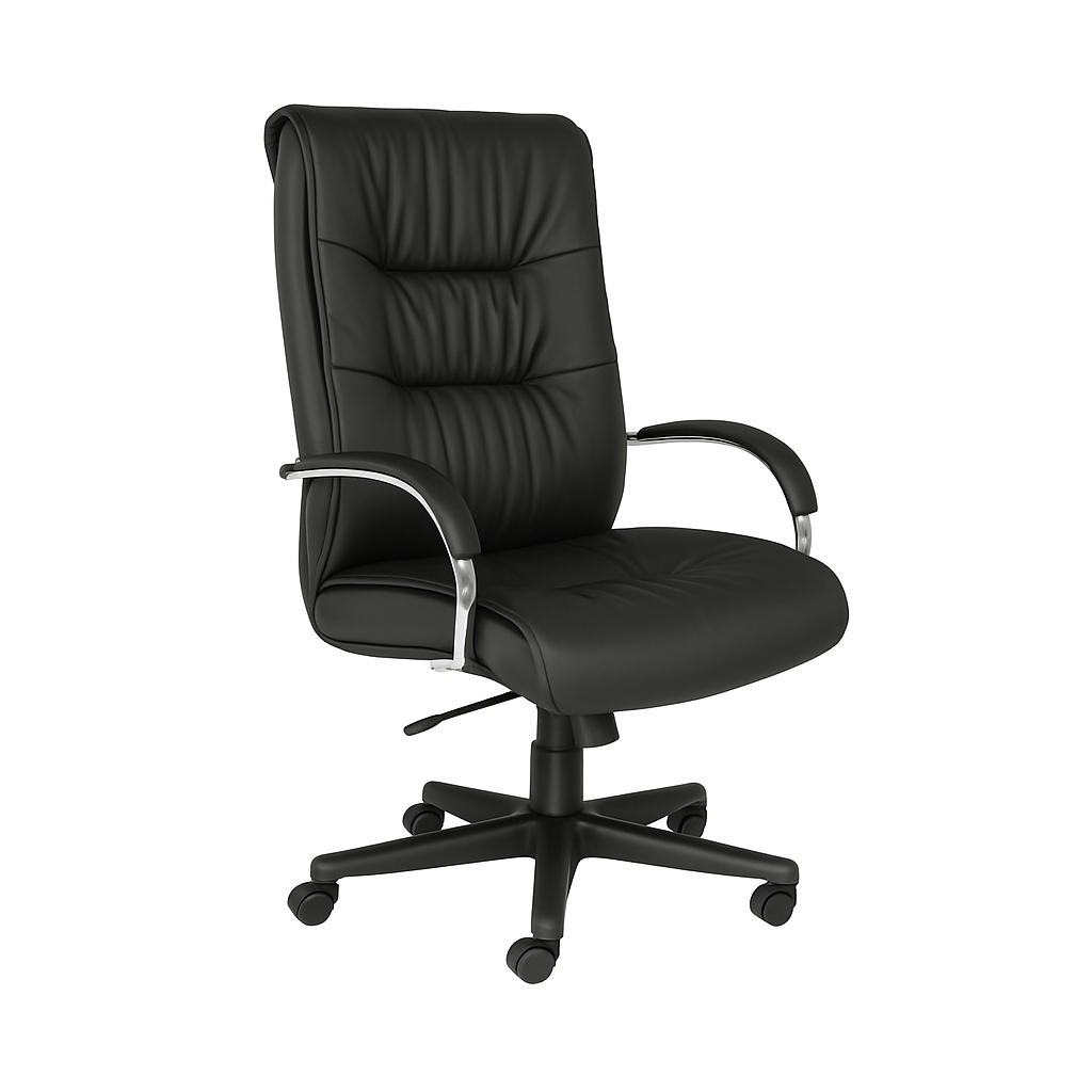 Scaun directorial piele NEAGRA| model BIG STAR P