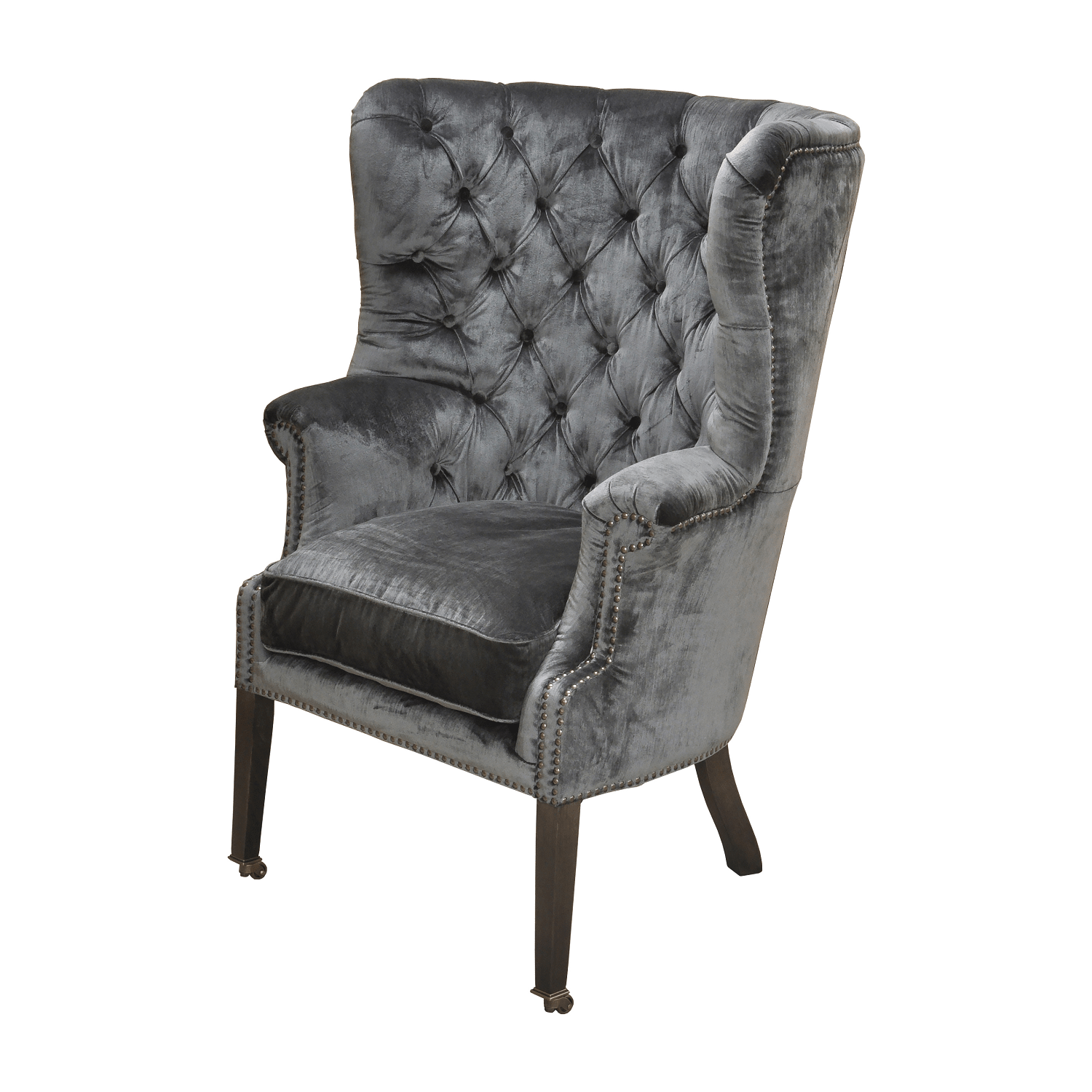 Fotoliu chesterfield catifea GRI | model ODI - eScaun.ro