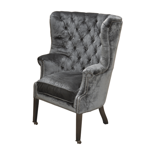Fotoliu chesterfield catifea GRI | model ODI - eScaun.ro