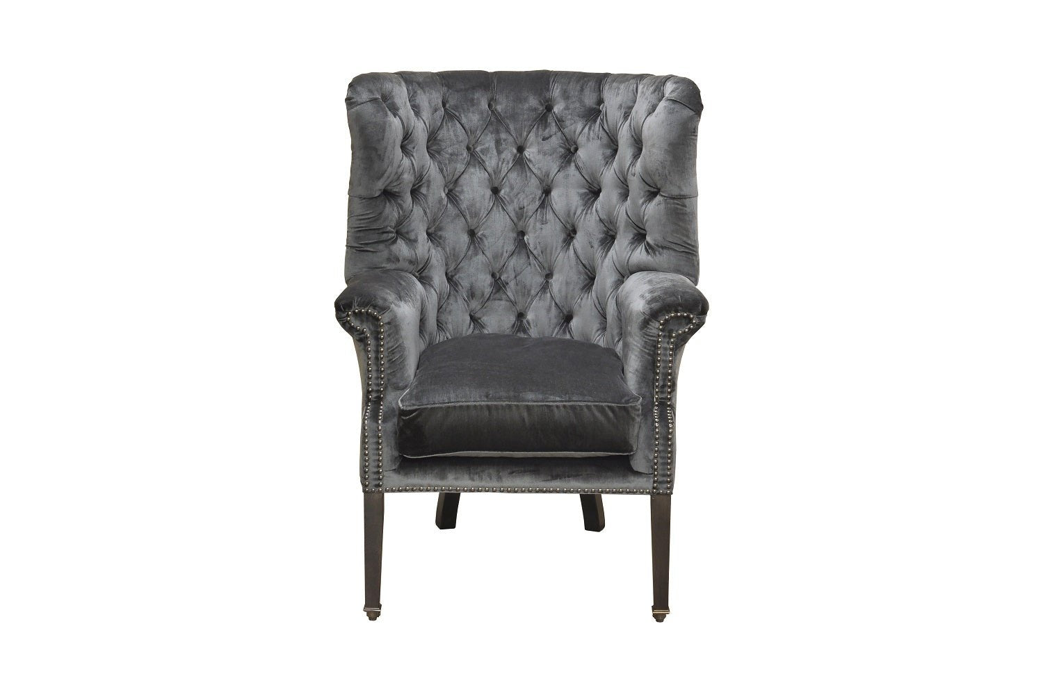 Fotoliu chesterfield catifea GRI | model ODI - eScaun.ro