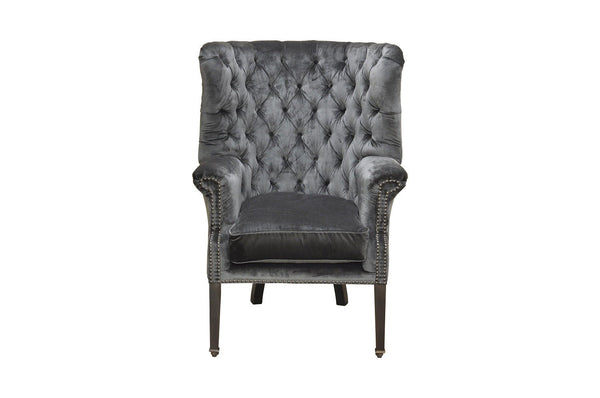 Fotoliu chesterfield catifea GRI | model ODI - eScaun.ro