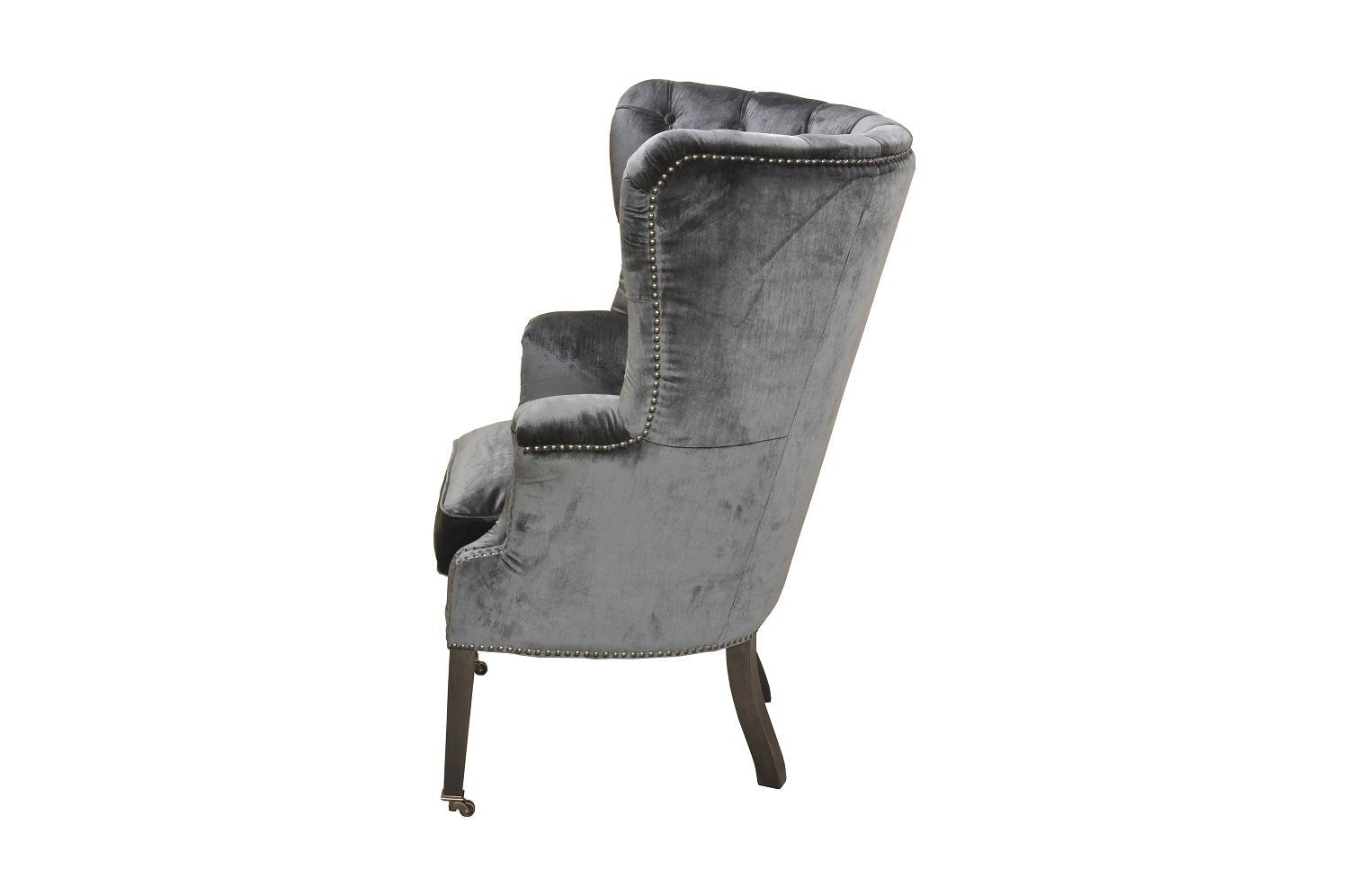 Fotoliu chesterfield catifea GRI | model ODI - eScaun.ro