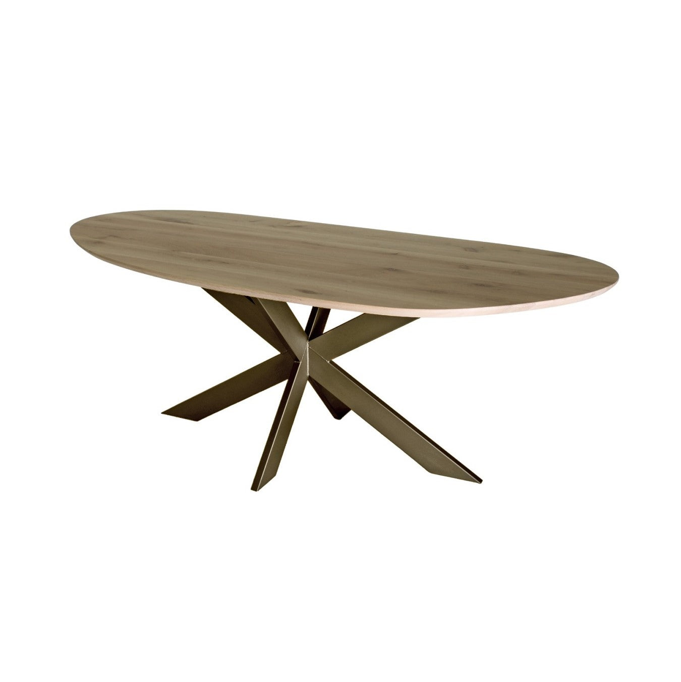 Oval oak table with straight edge • MIKADO SLIM B model