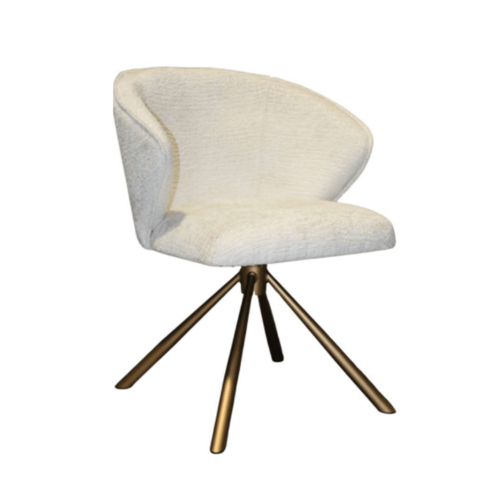 Scaun alb din stofa | model DEEA - eScaun.ro