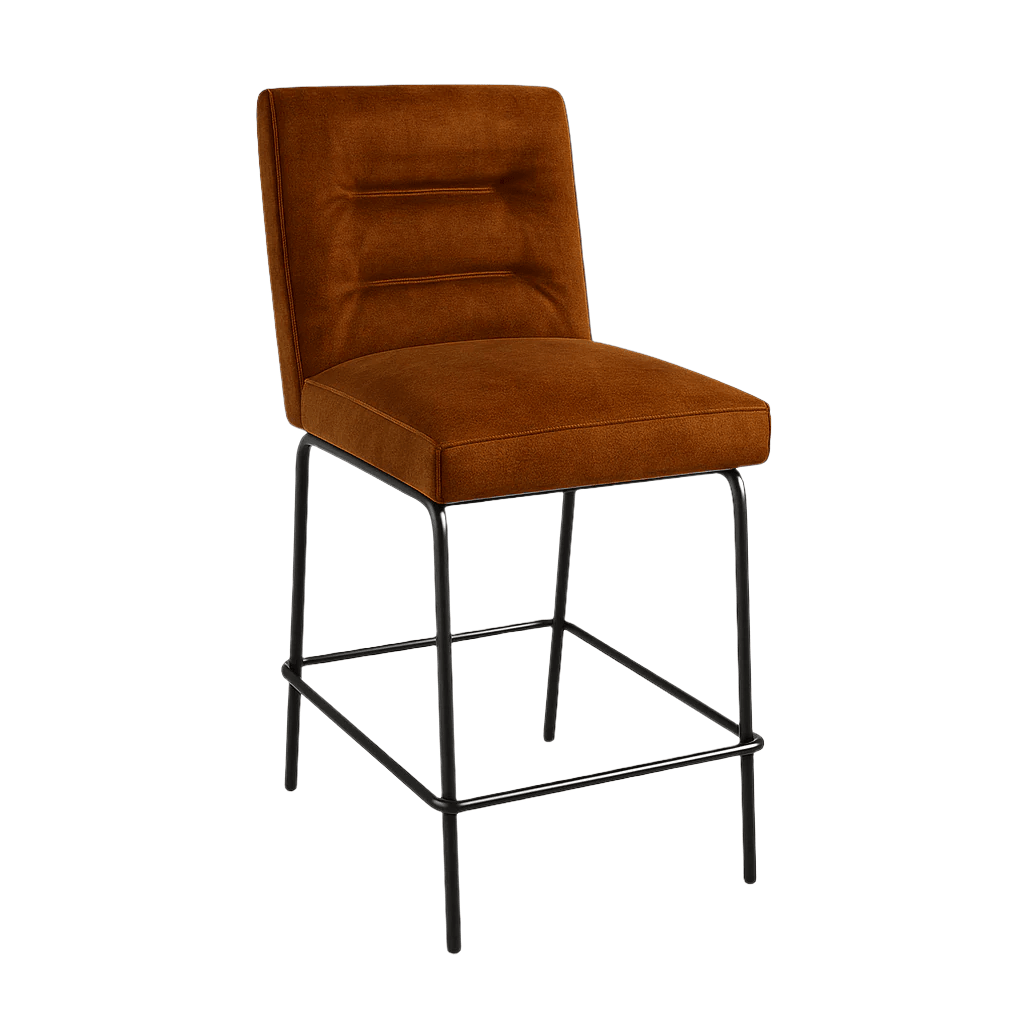 Scaun bar catifea GRI | model DAG - eScaun.ro
