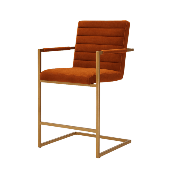 Scaun bar catifea GRI | model DONI - eScaun.ro