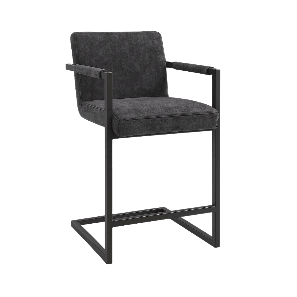 Scaun bar catifea GRI | model FLEET - eScaun.ro