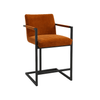 Scaun bar catifea GRI | model FLEET - eScaun.ro