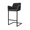 Scaun bar catifea GRI | model GIAN - eScaun.ro