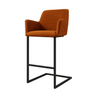 Scaun bar catifea GRI | model GIAN - eScaun.ro