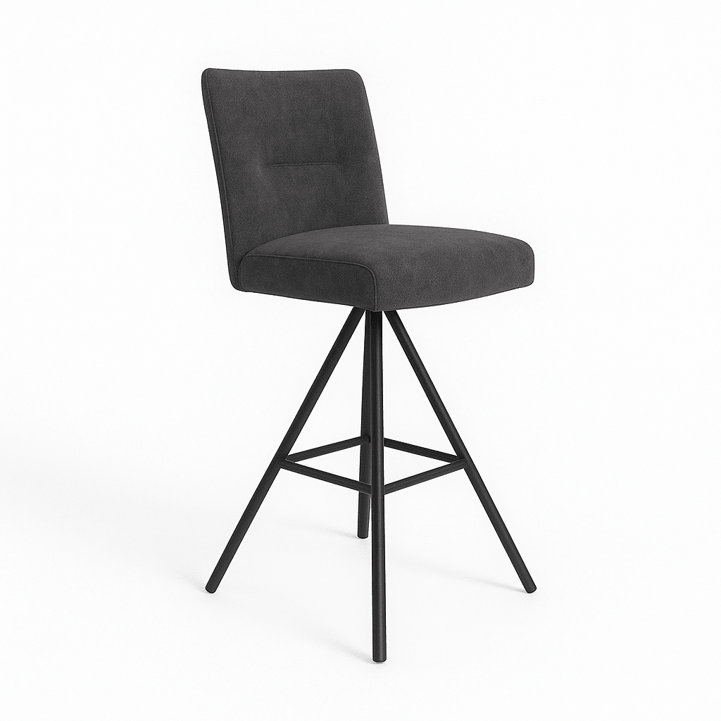 Scaun bar catifea GRI | model INDU - eScaun.ro
