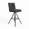 Scaun bar catifea GRI | model INDU - eScaun.ro