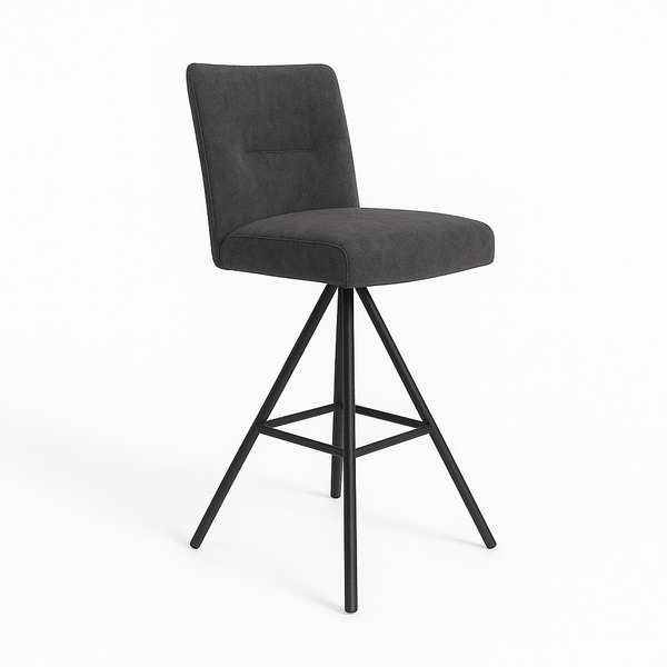 Scaun bar catifea GRI | model INDU - eScaun.ro