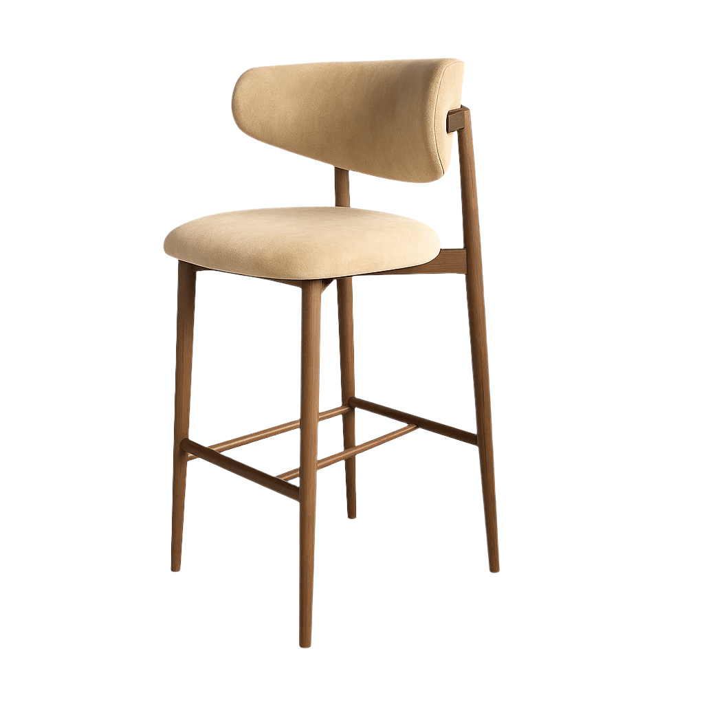 Scaun bar catifea GRI | model OLE - eScaun.ro