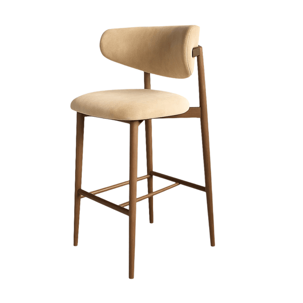 Scaun bar catifea GRI | model OLE - eScaun.ro