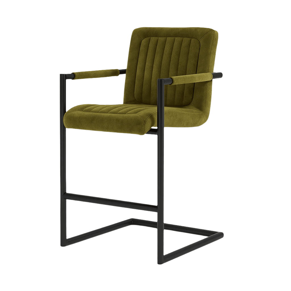 Scaun bar catifea GRI | model TRUM - eScaun.ro