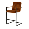 Scaun bar catifea GRI | model TRUM - eScaun.ro