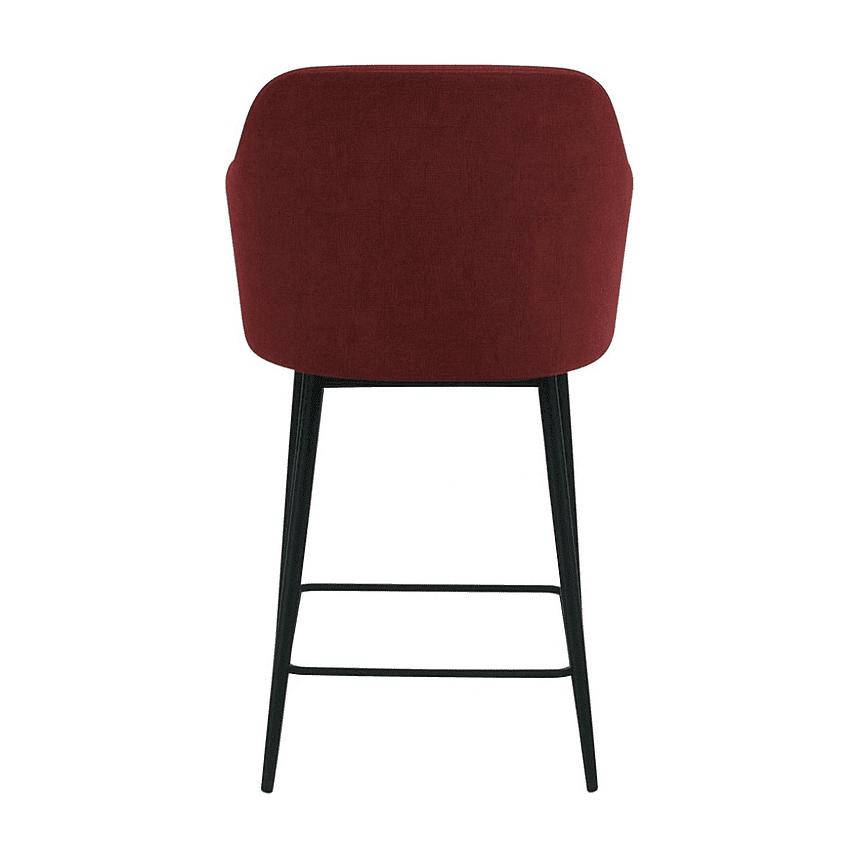 Scaun de bar ALEX din stofă bordo, vedere din spate