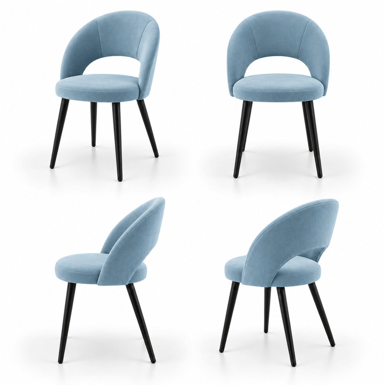 Scaun catifea ALBASTRA | model RON - eScaun.ro