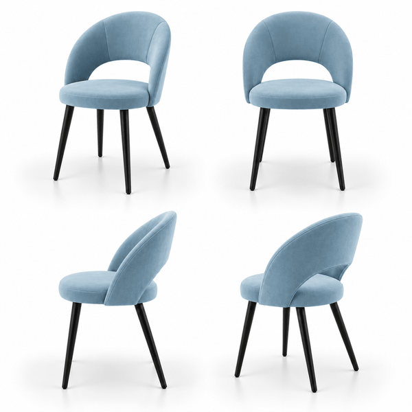 Scaun catifea ALBASTRA | model RON - eScaun.ro