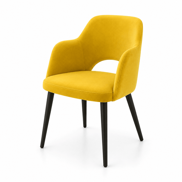 Scaun galben din catifea | model SUNIC - eScaun.ro