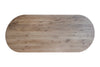 Masa semi-ovala din lemn natural • model INE